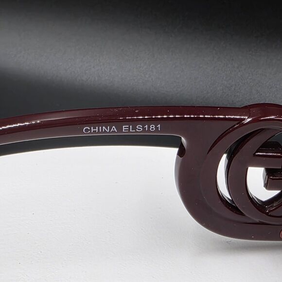 Vintage GUCCI Couture 1326 Deep Red GG Logo Fashion Oversized Runway Sunglasses